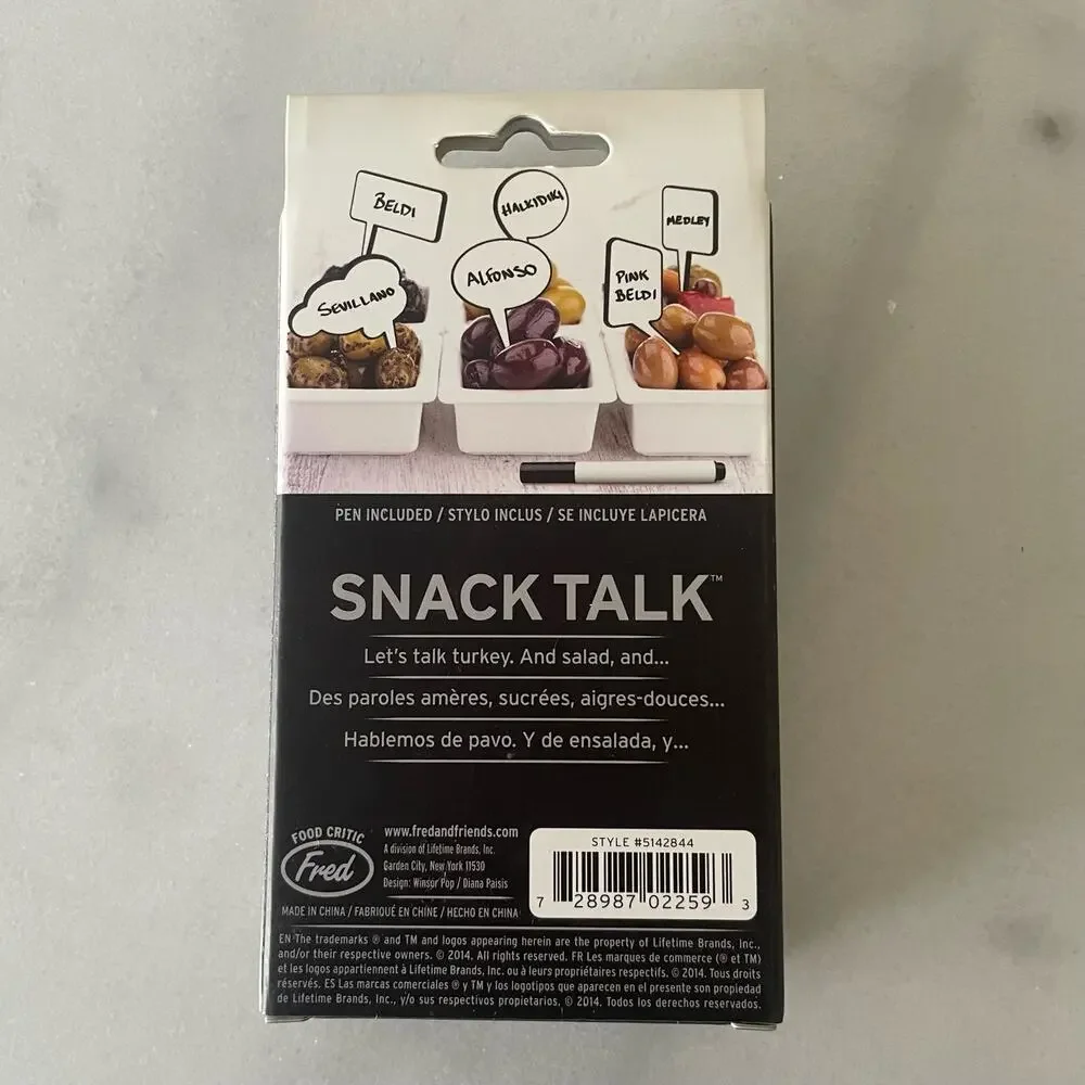 Fred and Friends Snack Talk Food Markers Food tags Charcuterie Board Holiday